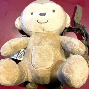 Kids monkey backpack harness with detachable hand tether